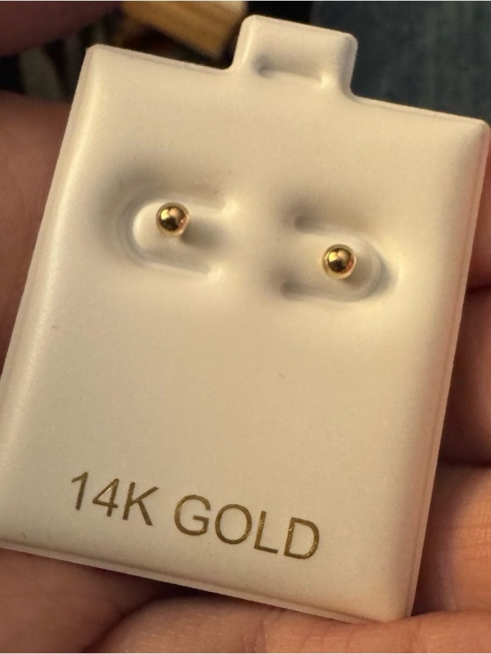NWT solid 14k yellow gold 3mm ball stud earrings